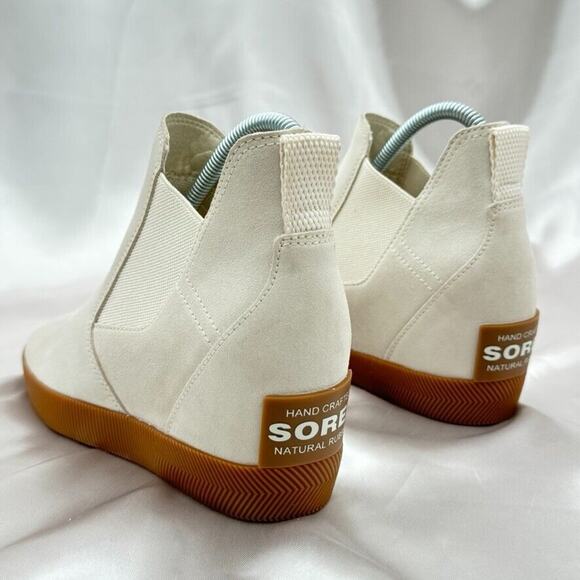 Sorel Out N About Wedge II White Waterproof Slip-On Shoes Booties Women Size 7 - Picture 2 of 16